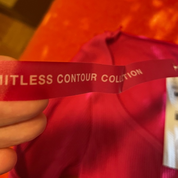 Zara hot pink fuchsia seamless ribbed top and leggings coordinated set NWT - Picture 4 of 16